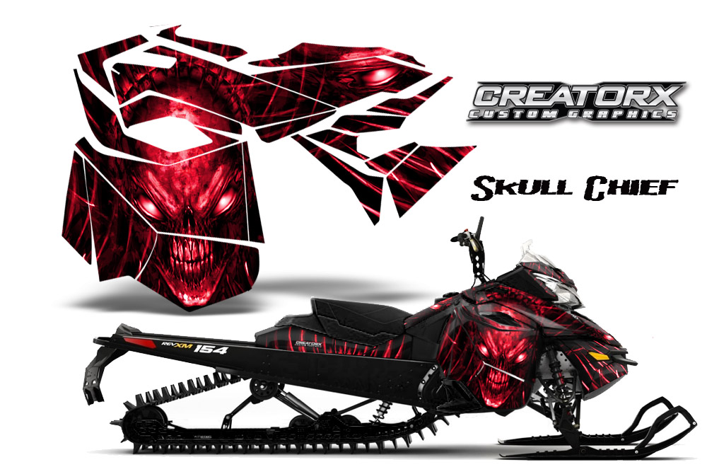Skidoo Rev XM Graphics Kit Skull Chief Red